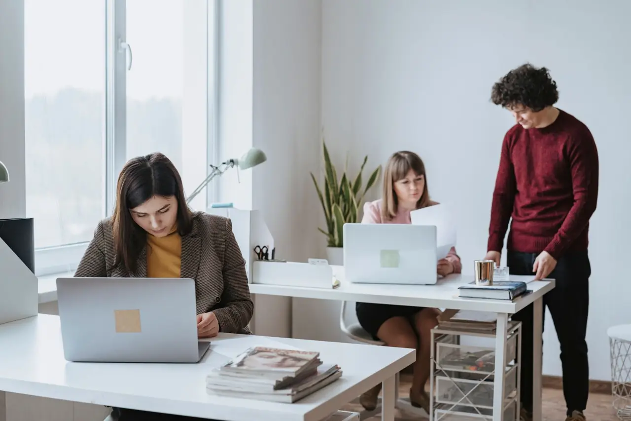 Modern web design agency workspace